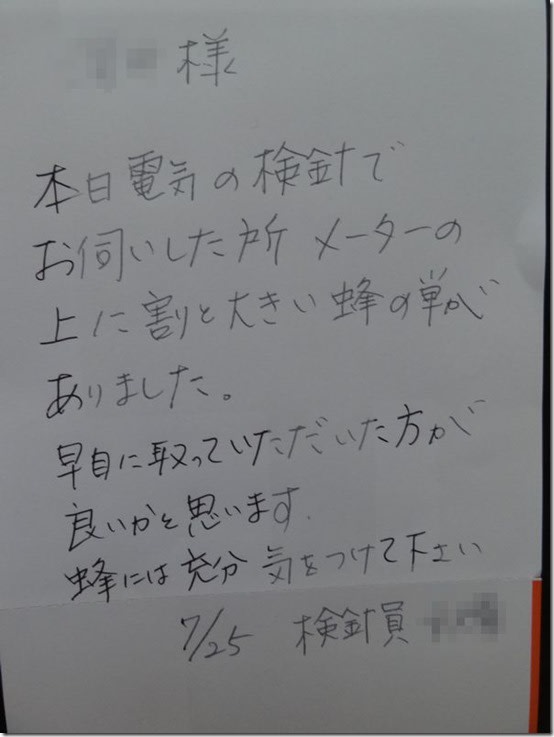 スズメバチの巣 撤去 ちろへい のた わ ご と