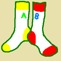 黄色と赤の靴下のイラスト