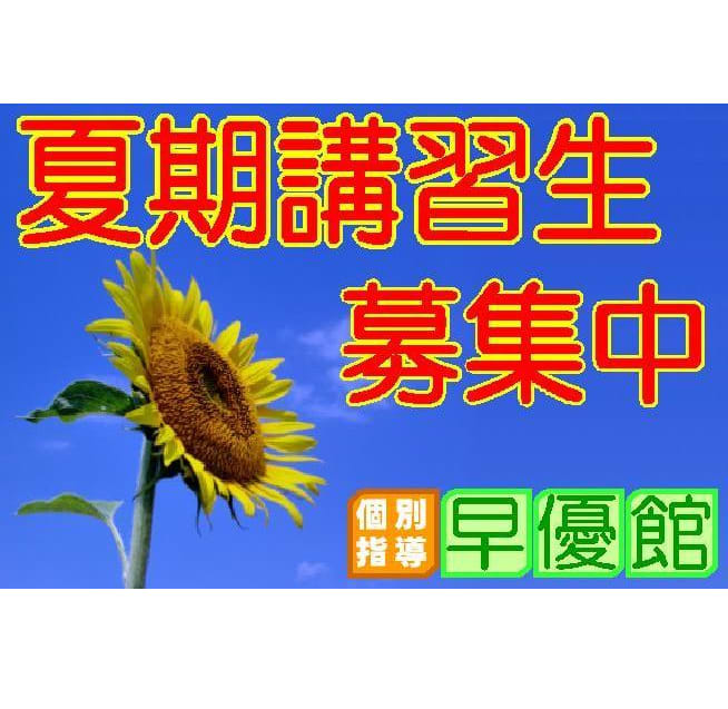 夏期講習会のご案内 実籾の個別指導 学習塾 早優館 実籾の学習塾 個別指導 早優館