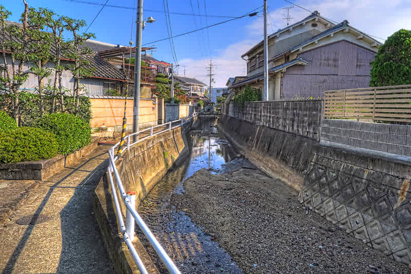 葛下川/奈良県葛城市尺土,川の写真,路地,画像 美しい星 葛下川/奈良県葛城市尺土,川の写真,路地,画像 美しい星