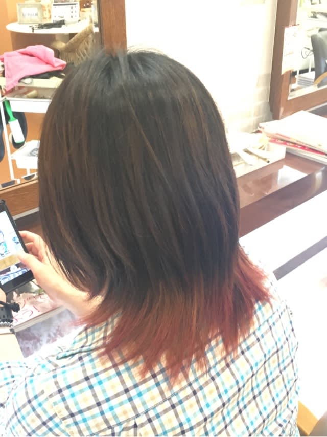 ヘアカラー 毛先カラー 赤 Leopard Hair Style Blog 千葉みなとにある女性スタッフのみの美容室レオパードヘアスタイルブログ