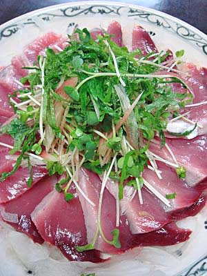 鰹のカルパッチョ 八丈島のおいしい暮らし
